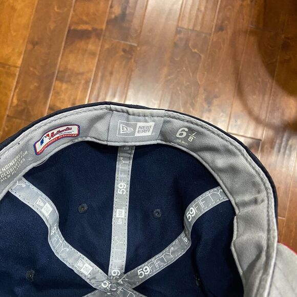 New Era 59 Fifty MLB Atlanta Braves 2018 Spring Training Hat Navy Red Mens 6 7/8 - Picture 6 of 7